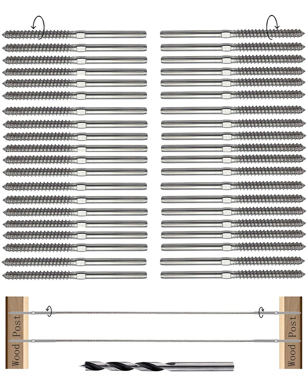 1/8 Stainless Steel 316 Cable Railing Hardware 50 Pairs Z580
