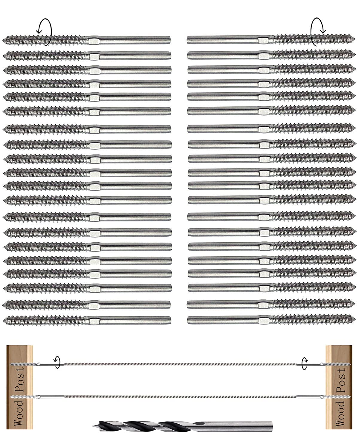 1/8 Stainless Steel 316 Cable Railing Hardware 50 Pairs Z580
