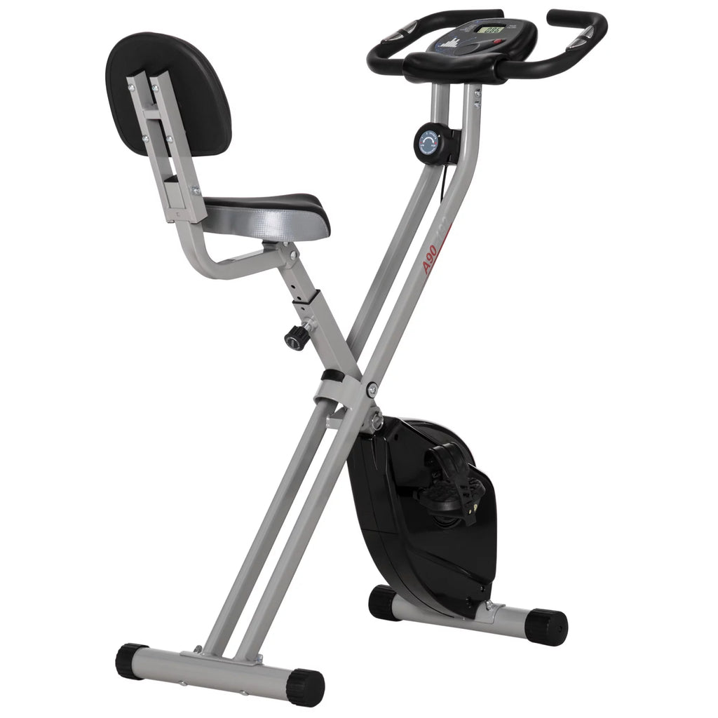 Folding Upright Stationary Exercise Bike with 8 Levels of Magnetic Resistance E987548