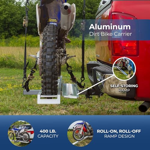 Lightweight Aluminum Motorcycle Hitch Carrier with Loading Ramp H9485