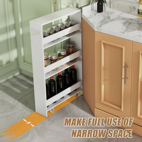 White 4-Tier Rolling Storage Cart T8592