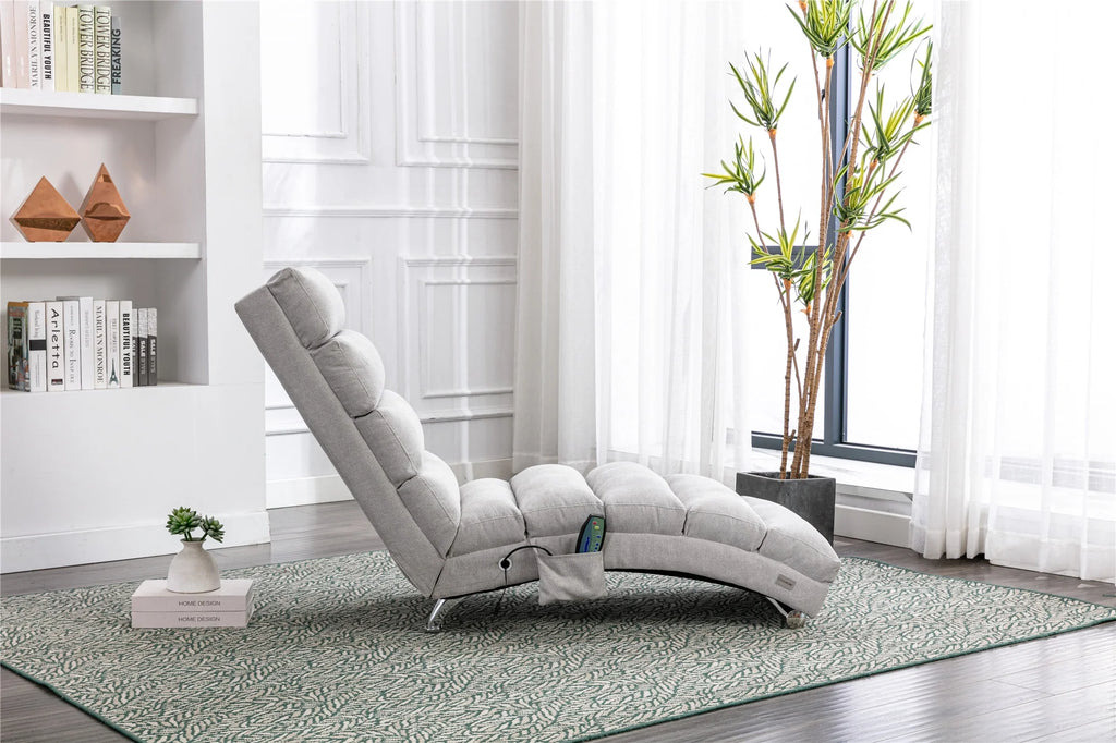 Linen Chaise Lounge Indoor Chair V581252