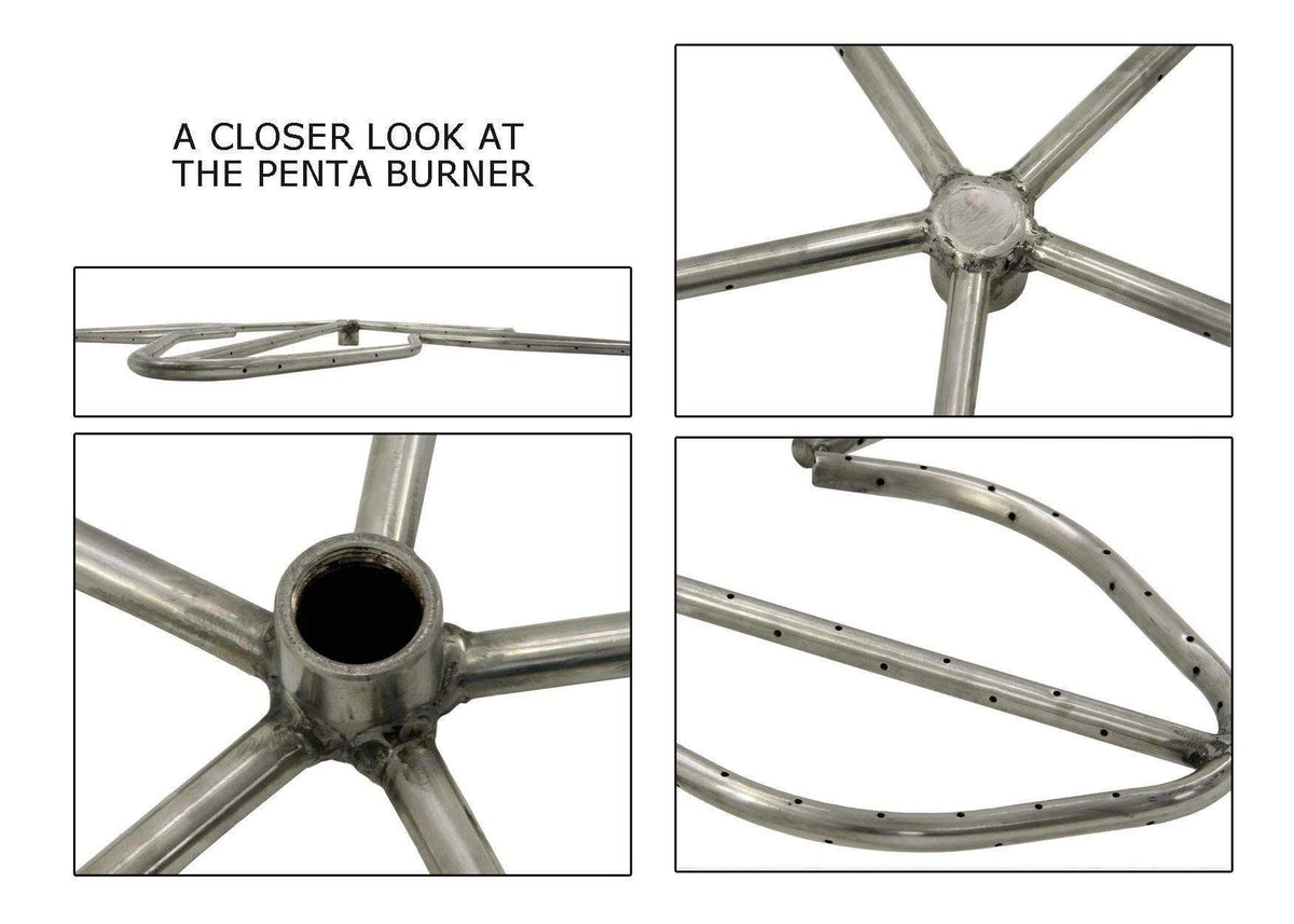 Flat Black Natural Gas Fire Pit Burner Ring Kit V44732