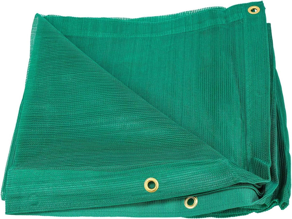 Green 10' x 22' Heavy Duty 6 Oz 70% Shade Mesh Tarps with Grommets Pack of 2 Z32708