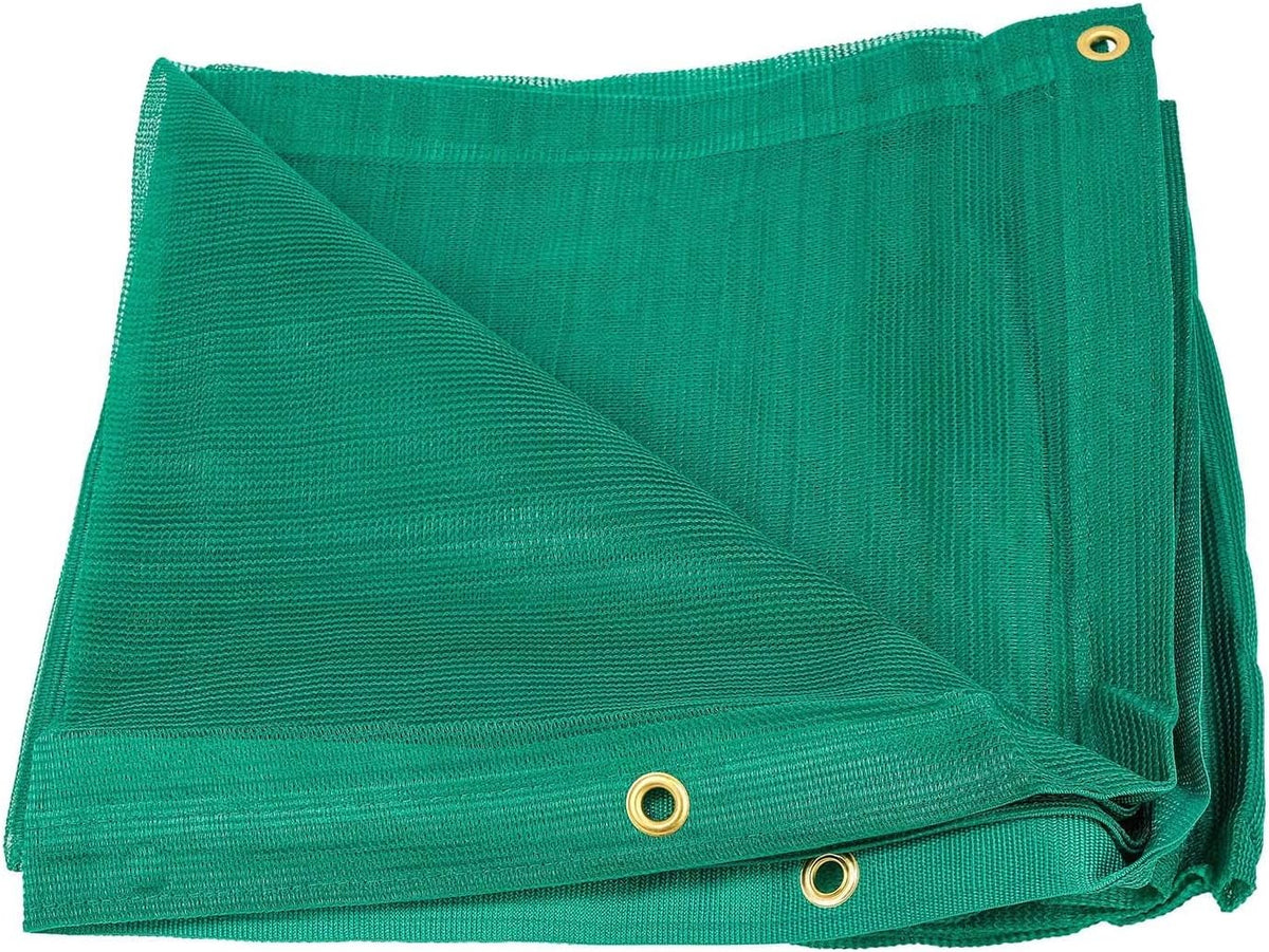 Green 10' x 22' Heavy Duty 6 Oz 70% Shade Mesh Tarps with Grommets Pack of 2 Z32708