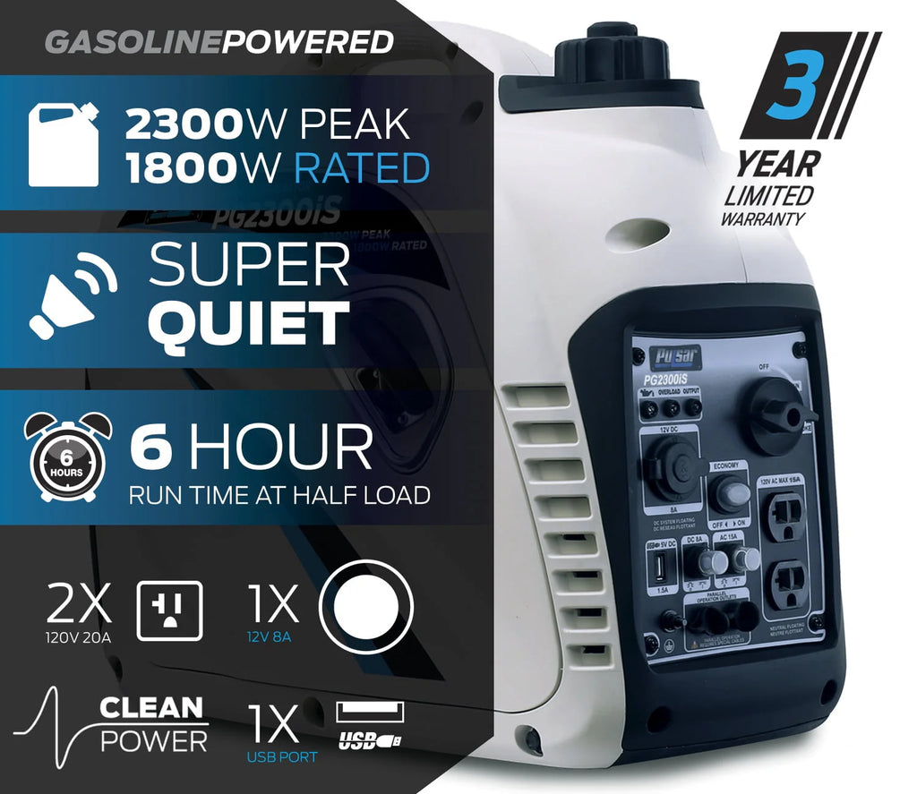 2300-Watt Super Quiet Gas Powered Inverter Generator H510005
