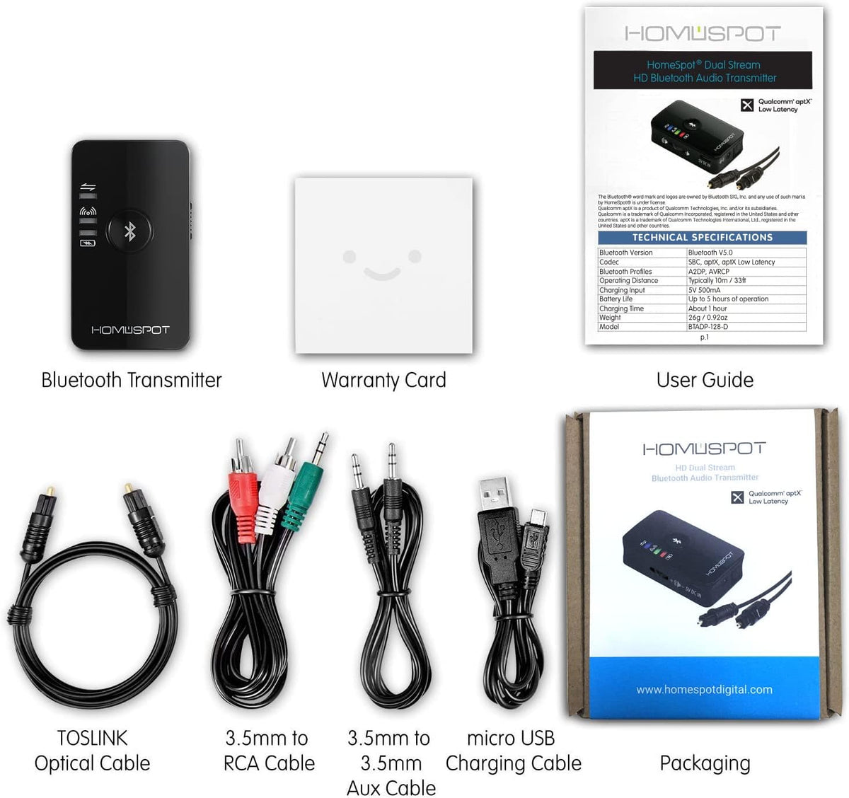 Bluetooth 5.0 Low Latency Wireless Audio Transmitter Z278083