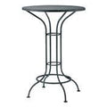 White Aurora Hammered Round Bistro Table with Mesh Top E222928