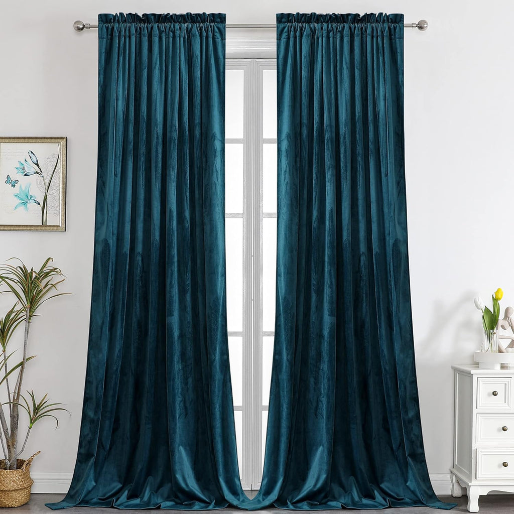 Camel Velvet Room Darkening Curtains, 2 Panels H832362