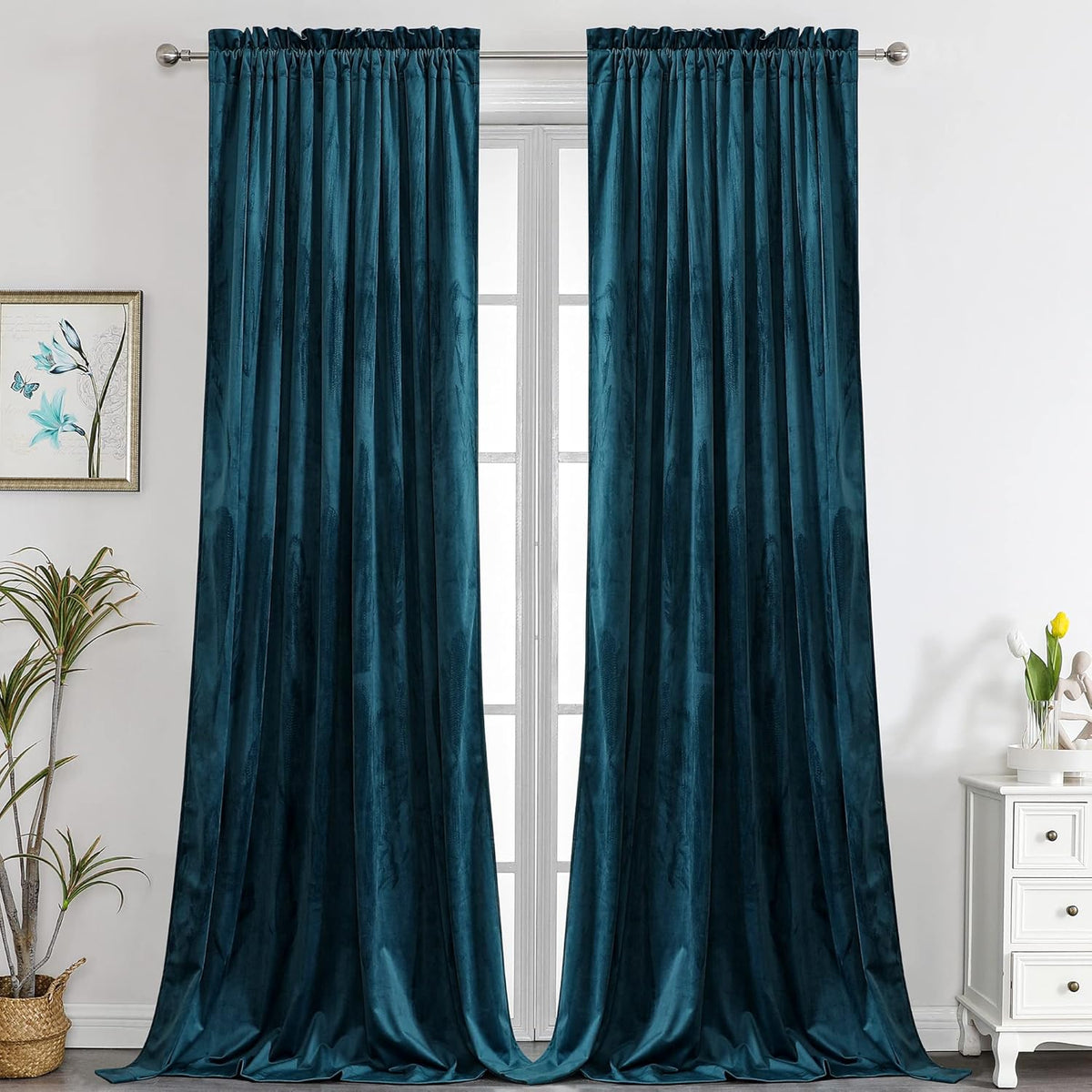 Camel Velvet Room Darkening Curtains, 2 Panels H832362