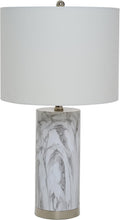 Modern Marble Table Lamp with Polished Nickel Accents W1644