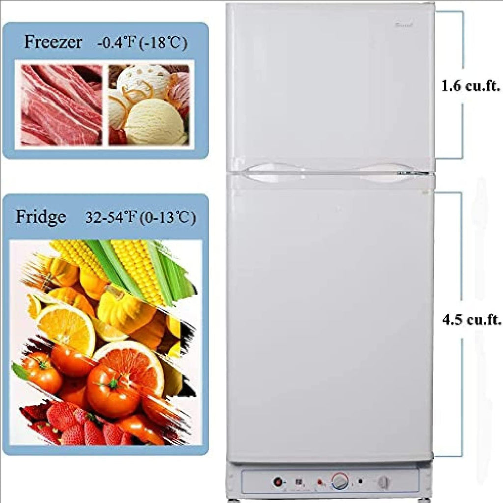 Propane Refrigerator with Freezer 6.1 cu.ft White E34657