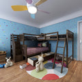 Twin Over Full L-Shaped Triple Bunk Bed with 3 Storage Drawers and Stairs I30393