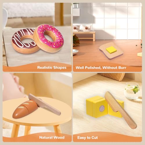 Wooden Bakery Playset with Storage Bag P13423