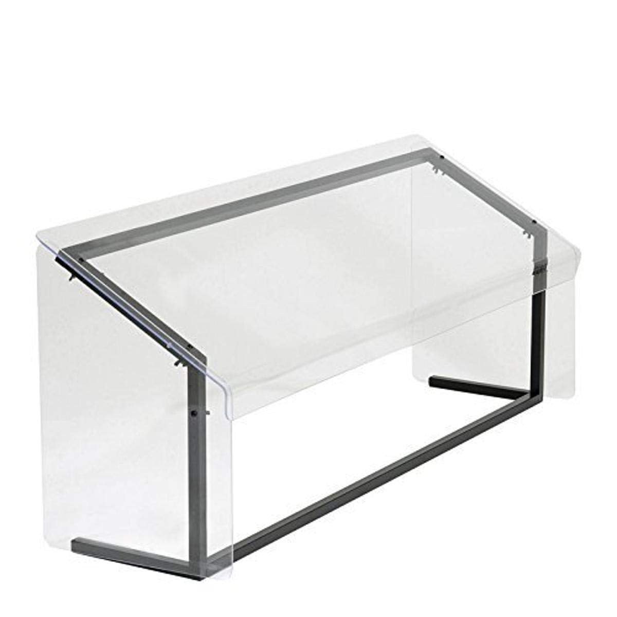 Acrylic Single Sided Sneeze Guard with Aluminum Frame, 48 Length x 12.19 Depth, Black X263406