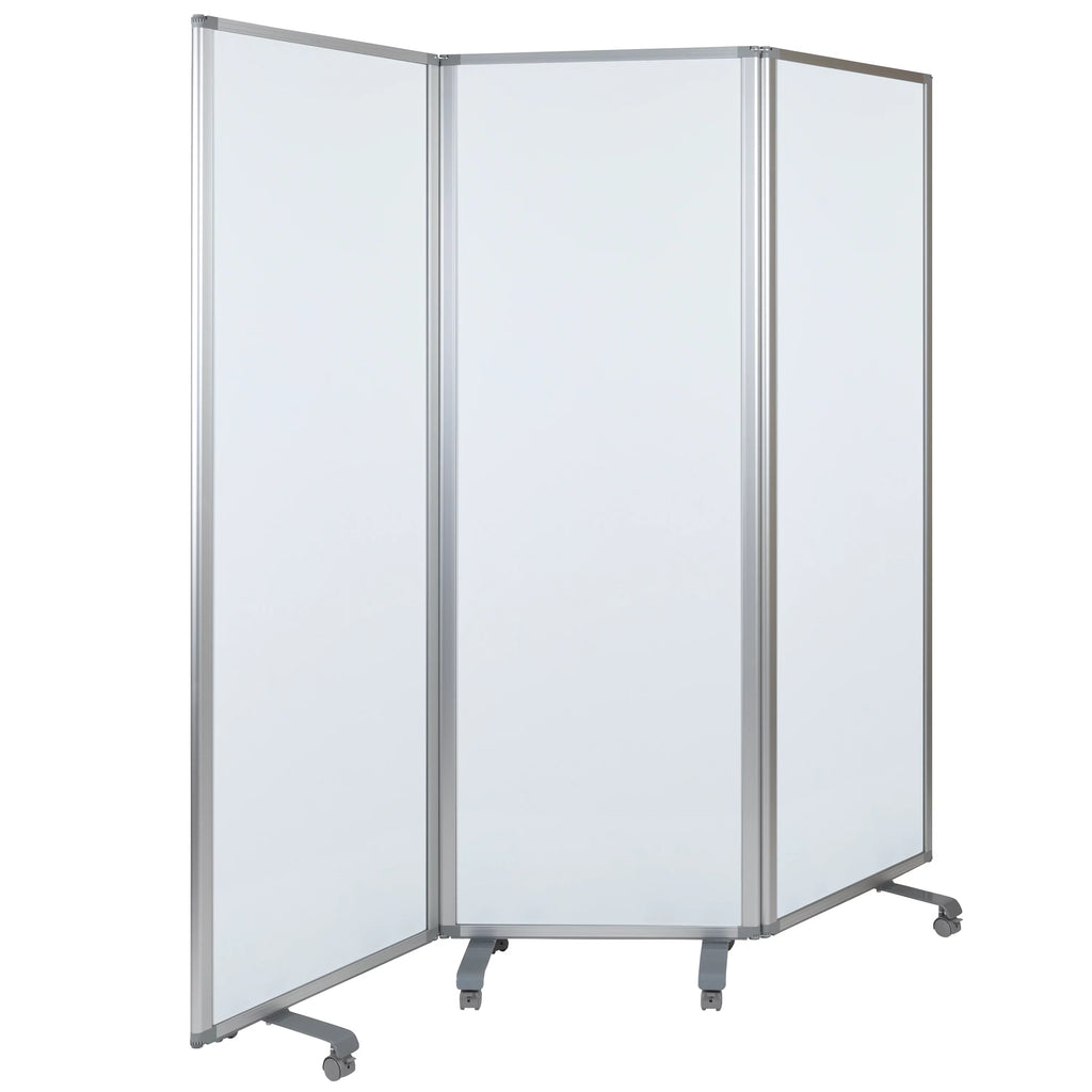 Mobile Magnetic Whiteboard Partition with Lockable Casters R491