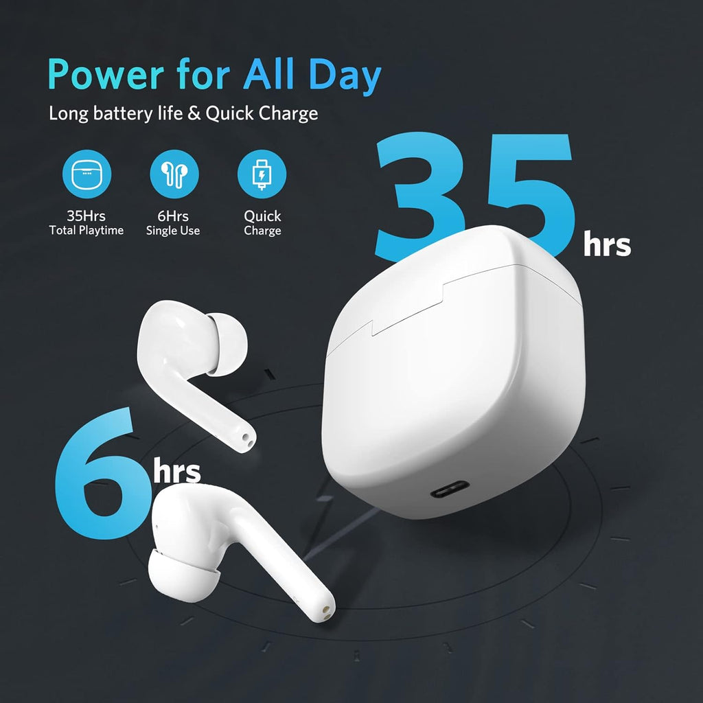 White Pack of 2 Bluetooth Noise Cancelling True Wireless Earbuds W921633