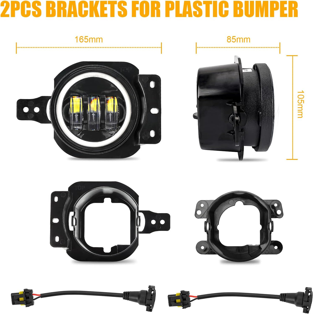 4 inch Round LED Fog Lights for Jeep Wrangler JL JLU 2018-2021 M783525