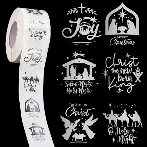 1000Pcs Clear Gold Foil Christmas Stickers Y853866