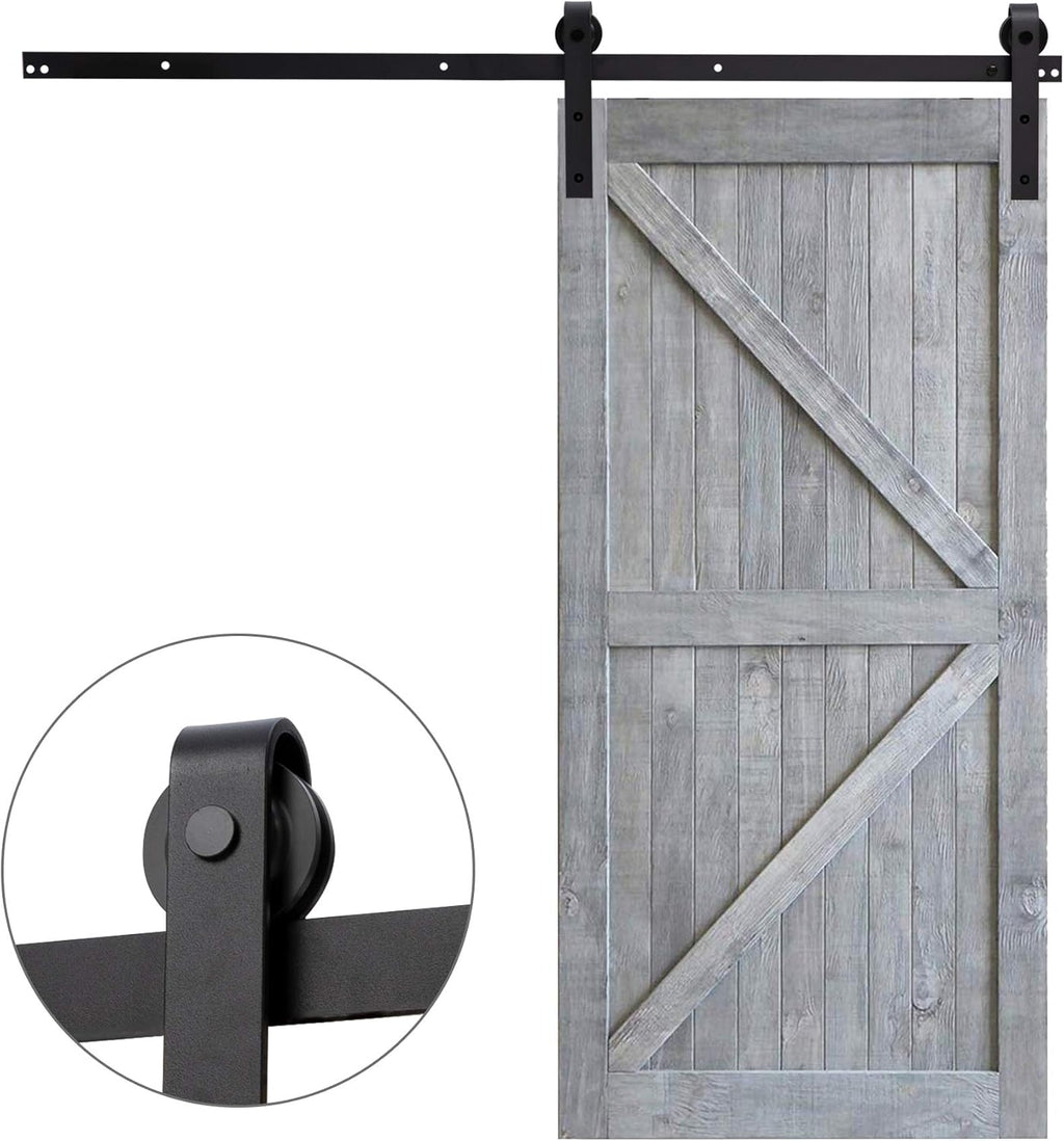 10FT Heavy-Duty Carbon Steel Sliding Barn Door Rail Kit M472