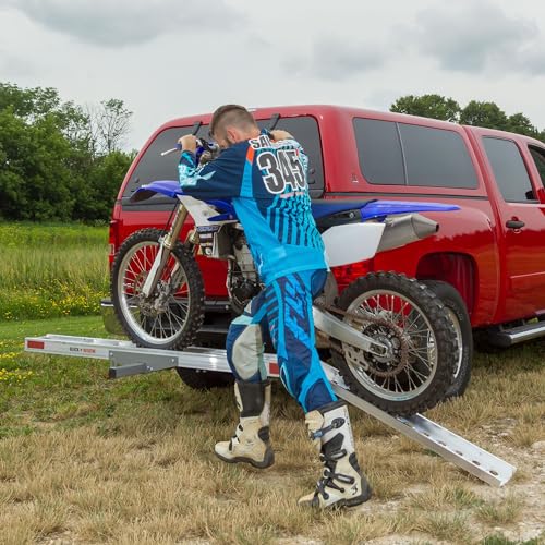 Lightweight Aluminum Motorcycle Hitch Carrier with Loading Ramp H9485
