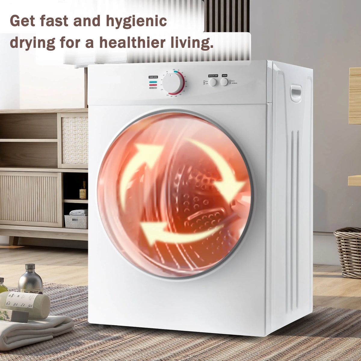 6.6lbs Portable Stainless Steel Laundry Dryer U1608