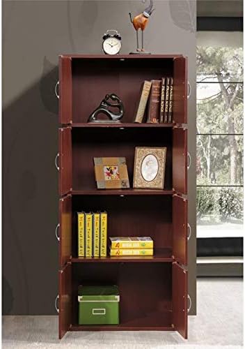 4 Shelf 8 Door Mahogany Bookcase U7935