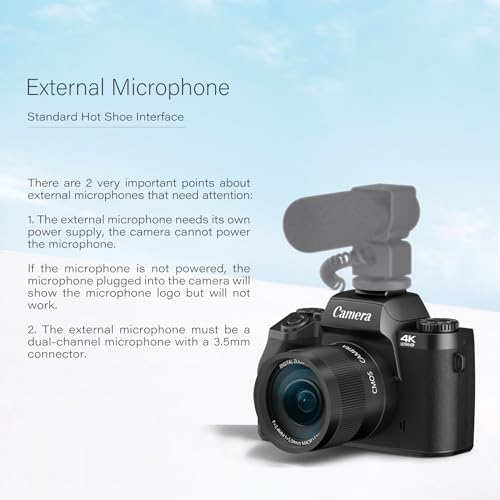 4K 64MP WiFi Touch Screen Digital Camera with Flash, 32GB SD Card, Lens Hood, 3000mAH Battery - Black S518