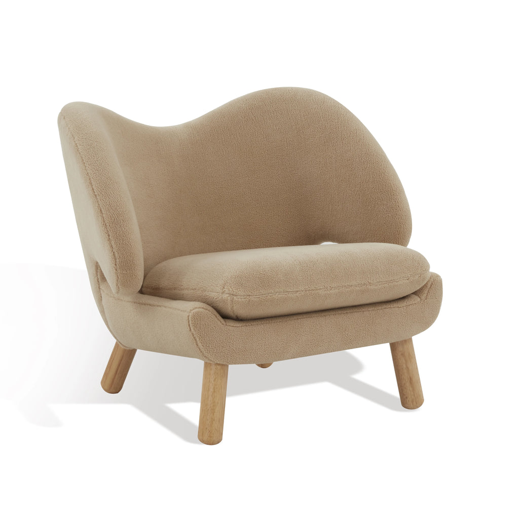Tan Faux Lamb Wool Accent Chair D887
