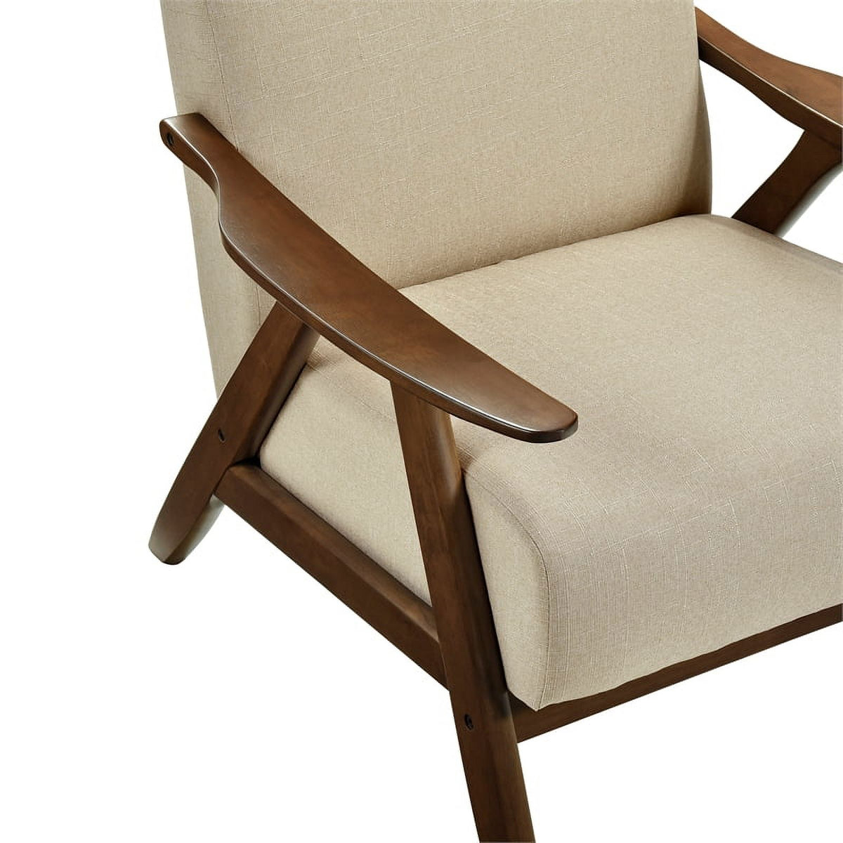 Brown Solid Wood and Fabric Accent Chair B752183