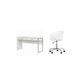 White 2-Drawer Desk & 1 Swivel Chair Set Z753