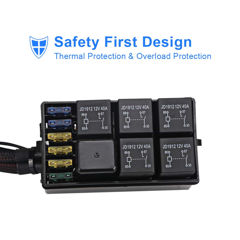 6 Gang Switch Panel Circuit Control Box Wiring Harness Y780