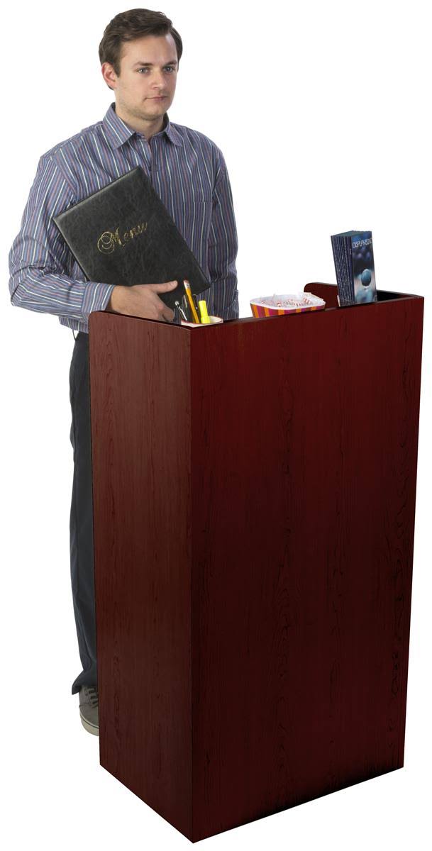 Hostess Counter with 4 Hidden Casters & Adjustable Shelf X632