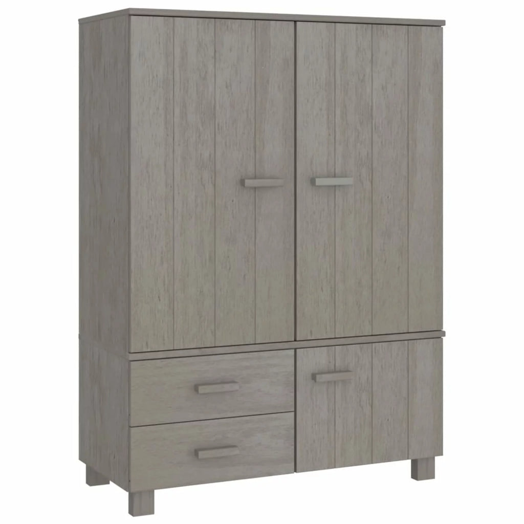 Gray Solid Wood Pine Wardrobe N701997