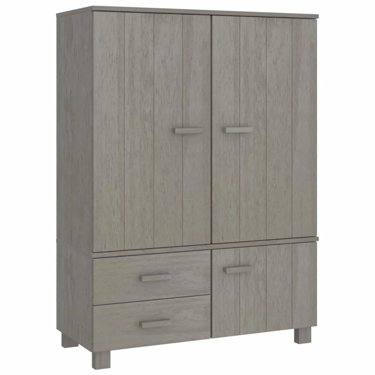 Gray Solid Wood Pine Wardrobe N701997