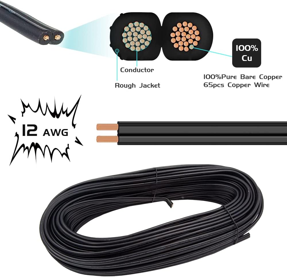 12-Gauge 2-Conductor 100 Feet Low Voltage Landscape Lighting Wire A690