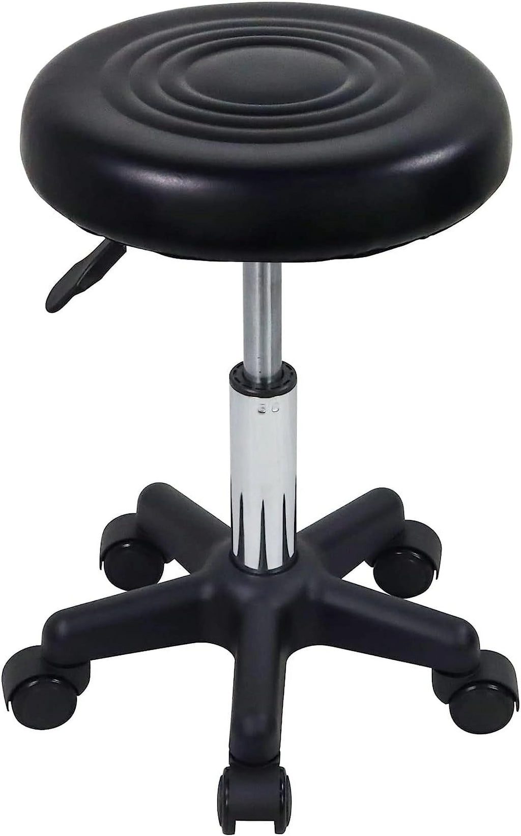 Round Swivel Stool with Wheels Black G80453