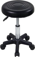 Round Swivel Stool with Wheels Black G80453