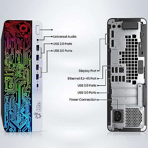RGB Gaming Desktop PC Bundle - Intel Core i5 6th Gen, 16GB DDR4 Ram, 1TB SSD, NVIDIA GeForce GTX 1050 Ti 4GB, 24-inch Monitor, Windows 11 Pro (Renewed) T252038