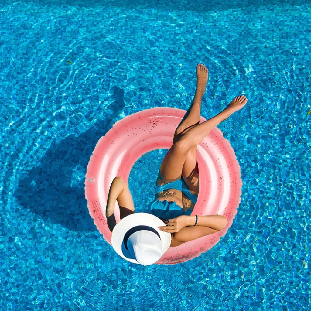 Transparent Glitter Inflatable Swimming Pool Float Y72539