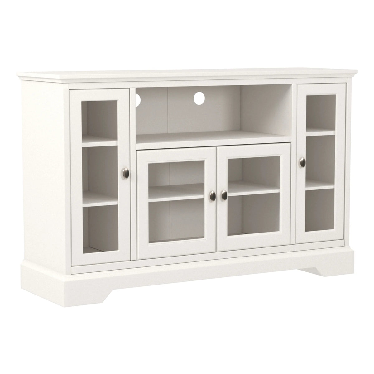 White Wood Media Storage TV Stand Console Z5302