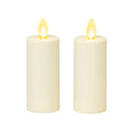 Realistic Artificial Moving Flame Votive Candle - Set of 2 - Ivory - 1.5" x 4" F9427
