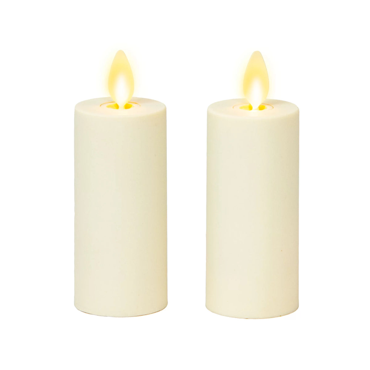 Realistic Artificial Moving Flame Votive Candle - Set of 2 - Ivory - 1.5" x 4" F9427