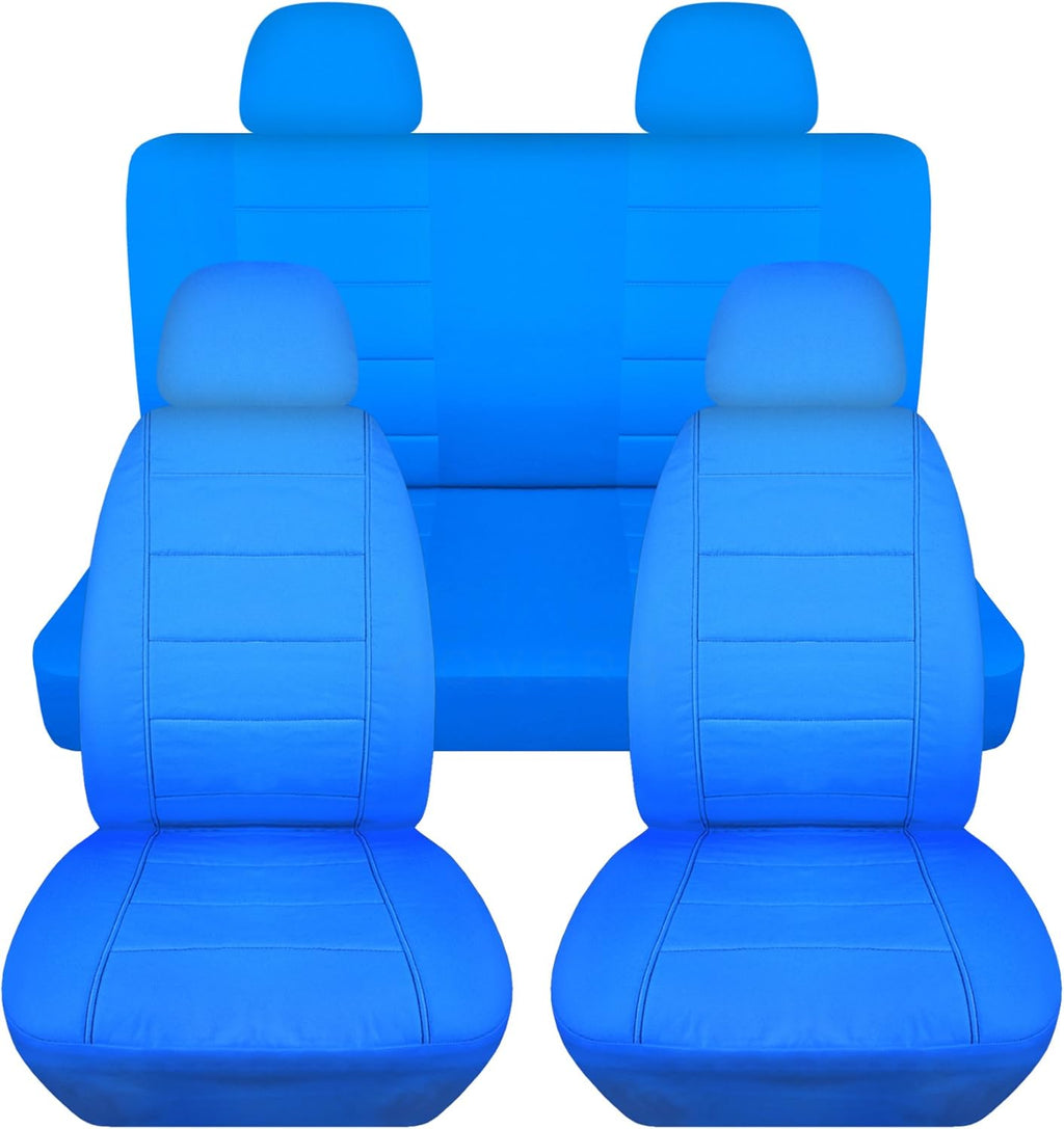 Charcoal Solid Car Seat Covers Full Set with 4 Headrest Covers G8504