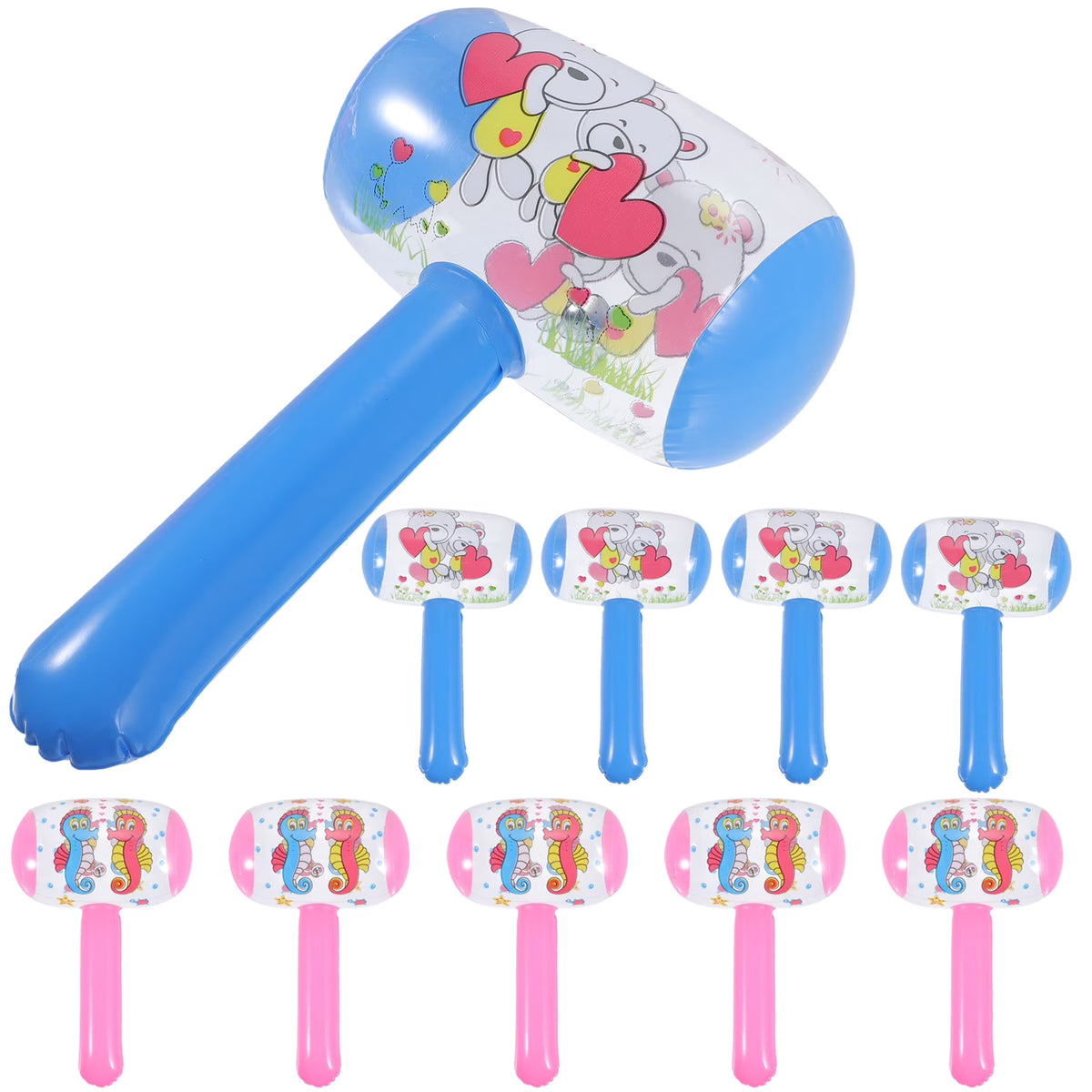 12pcs Cartoon Inflatable Hammer with Bell Fun Toys N519