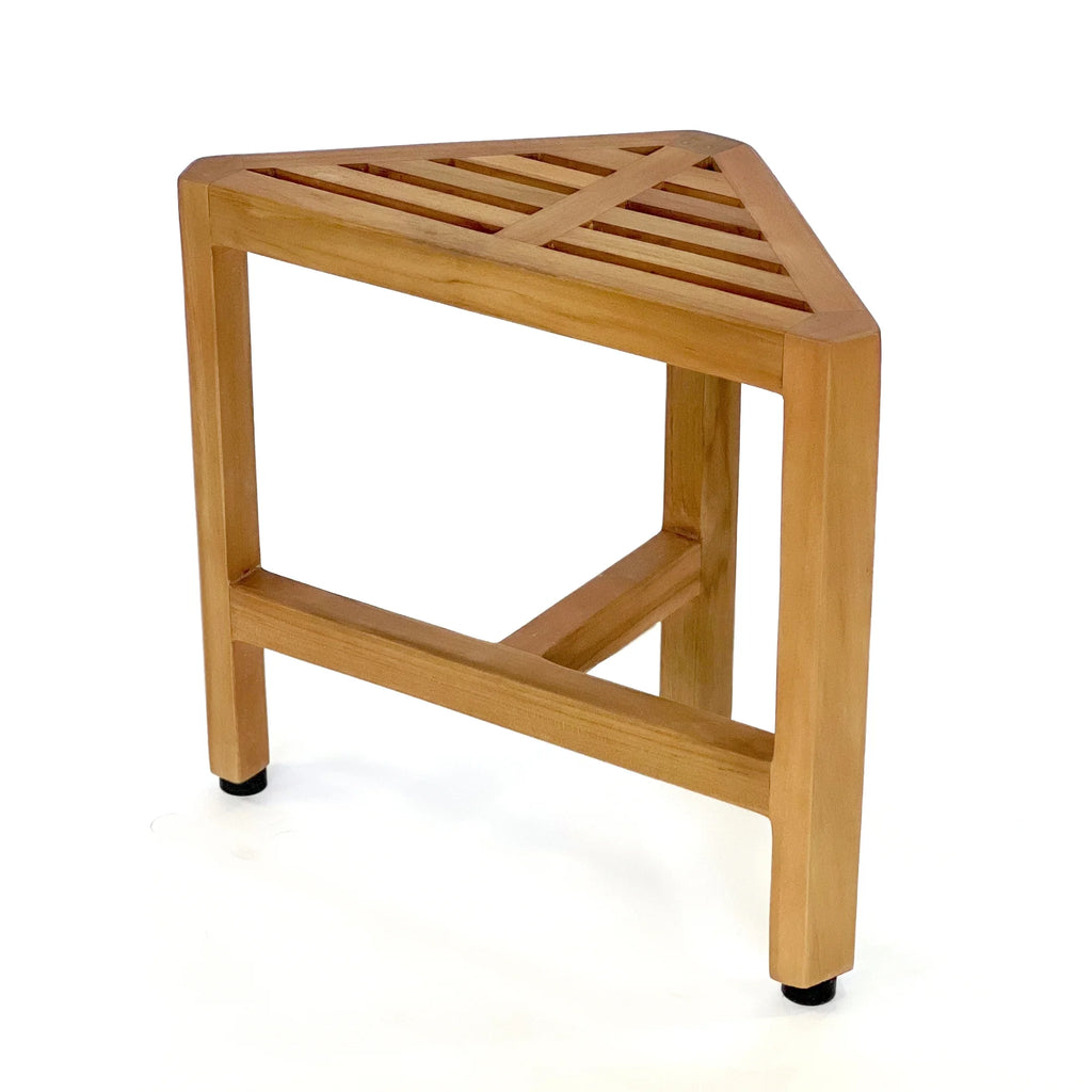 Solid Teak Corner Foot Stool Side Table H823364