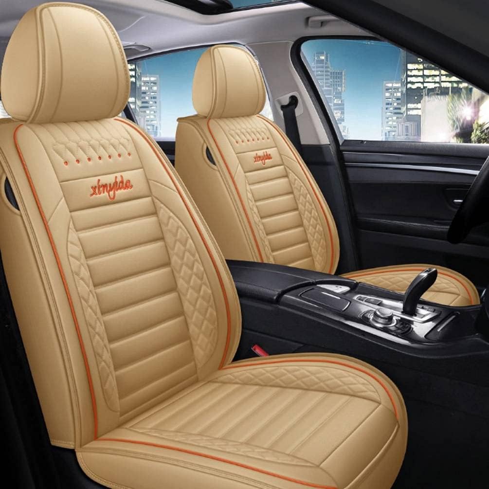 Black Pink PU Leather Car Seat Covers Full Set U335369