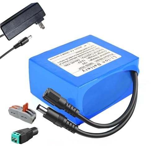 12V 6000mAh Rechargeable Lithium-Ion Battery Pack with Charger J49540