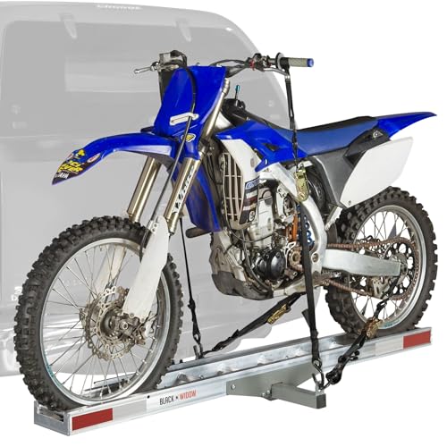 Lightweight Aluminum Motorcycle Hitch Carrier with Loading Ramp H9485