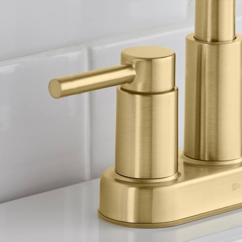 4 in. Double Handle High-Arc Bathroom Faucet Matte Gold R14875